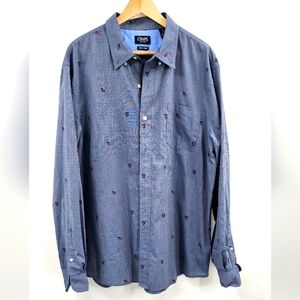 Chaps Blue Chambray Button-Down Shirt Size XXL